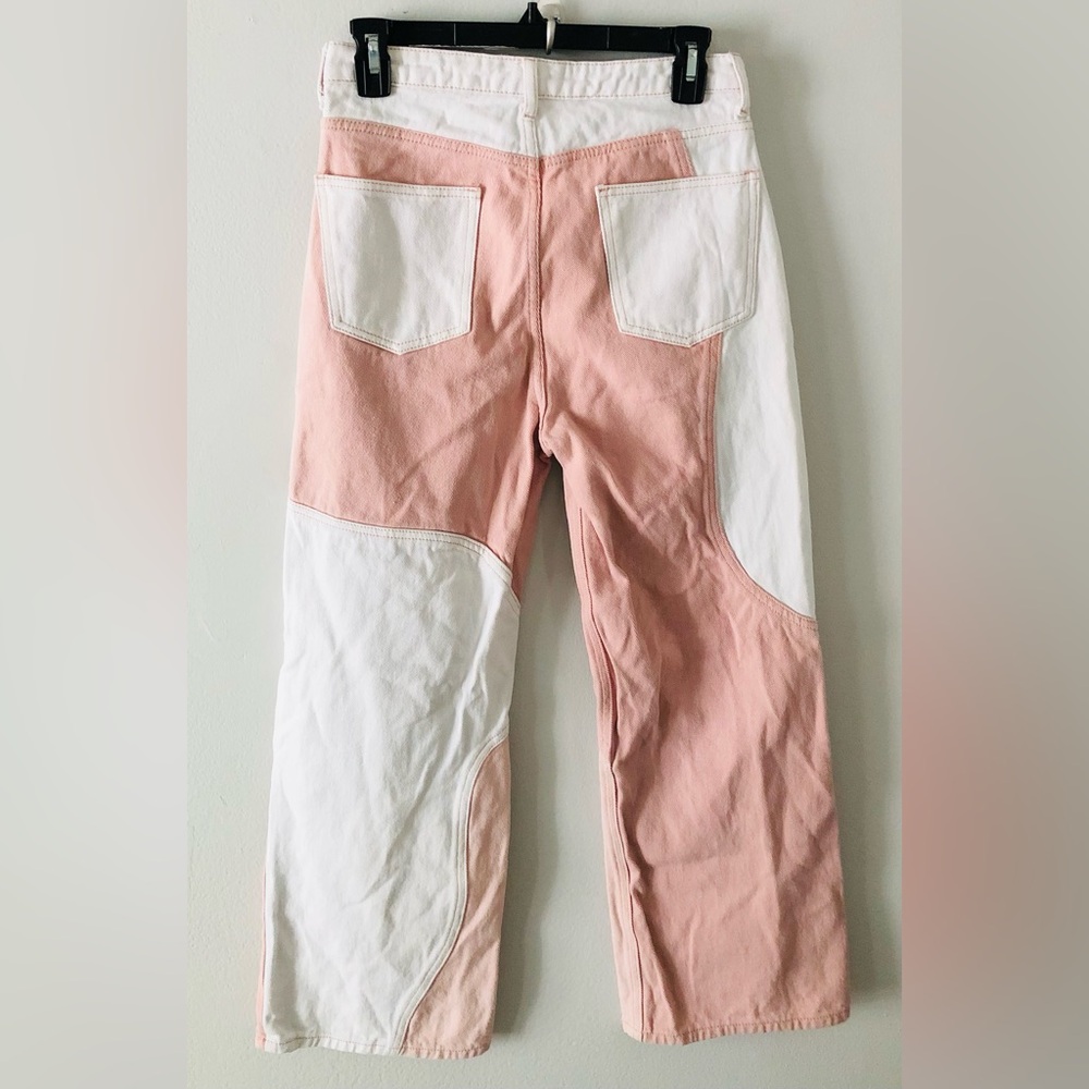 Cider Pink and Cream Colorblock Jeans - Picture 4 of 5